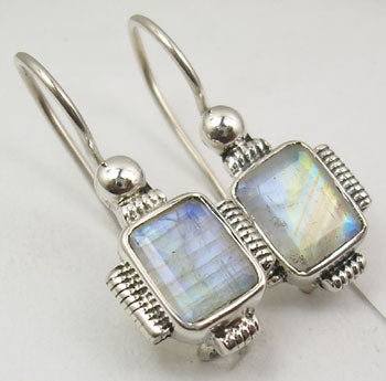 Rainbow Solid Silver Rope Edge Earrings at 'r a f t clothing'