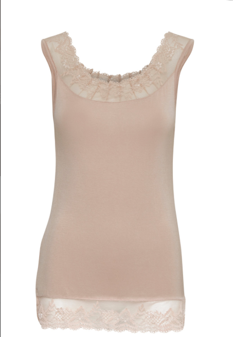 Powder Pink Florence Vest Top at 'r a f t clothing'
